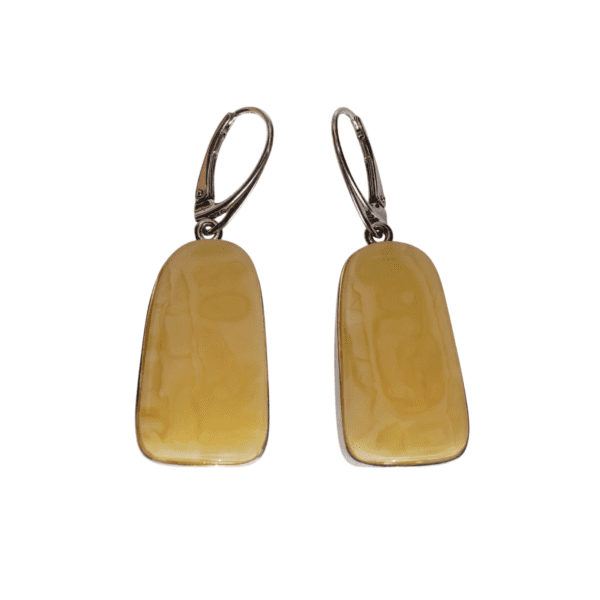 a pair of earrings with a yellow rectangle shape