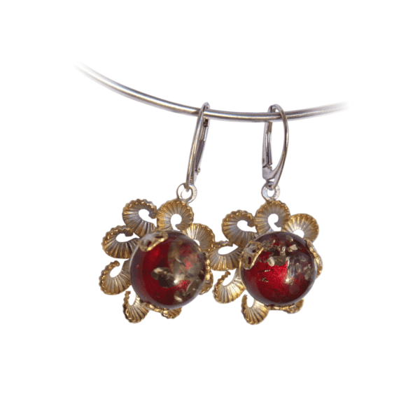 a pair of earrings on a wire